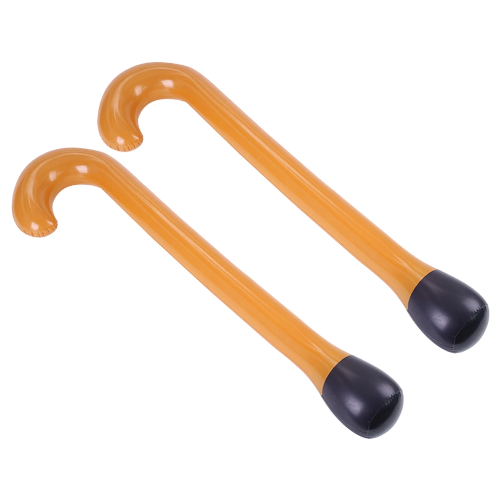 2pcs Halloween Inflation Walking Sticks Creative Decorative Crutches Halloween Party Supplies Inflation Toy (Single Crutch)