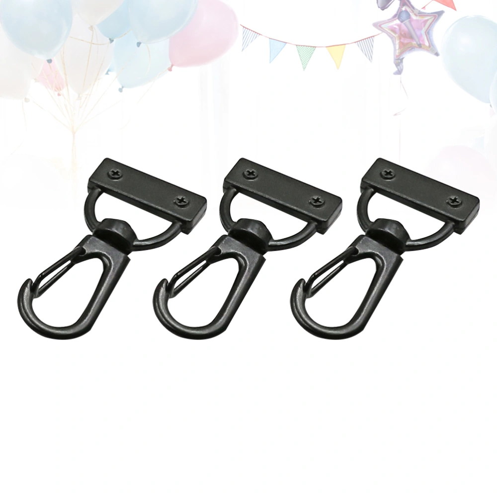 20pcs Keychain Hooks with Swivel D-rings Heavy Duty Snap Lobster Claw Clasp Hooks for Lanyard 28mm (Black)