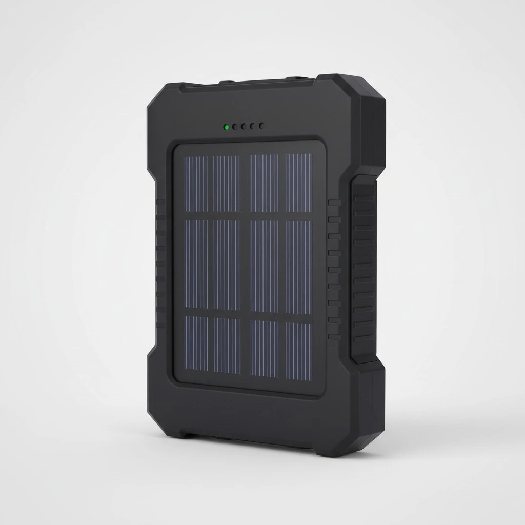1PC Outdoor Solar Mobile Power Bank 20000mAh Large Capacity Powerbank Multifunction Outdoor Charging Device with Climbing Hook and Data Line and Compass (20000Mah Black)