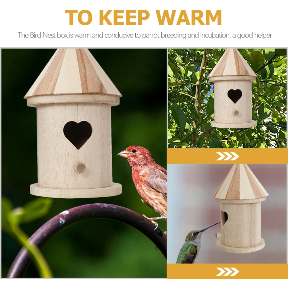 Wood Bird House Unfinished Paintable Wooden Bird House DIY Bird Box Wooden Bird Feeder