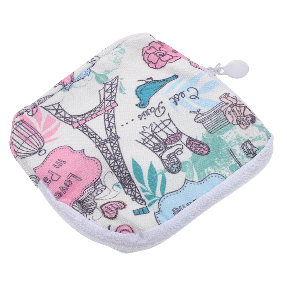 Sanitary Napkin Storage Bag Zipper Large Capacity Tampon Bag Sanitary Pad Organizer (Random color)