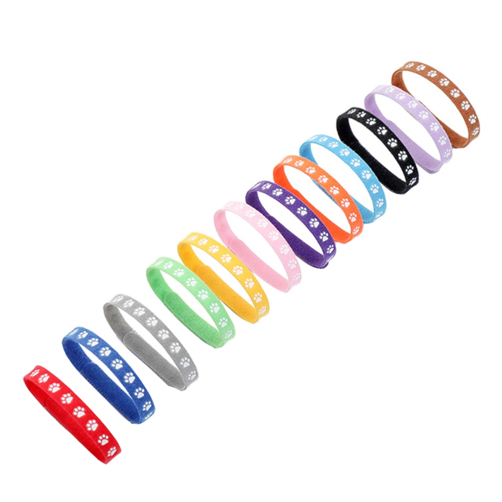 12Pcs Pet Collar Decorative Pet Collar Cat Dog Accessory Random Color