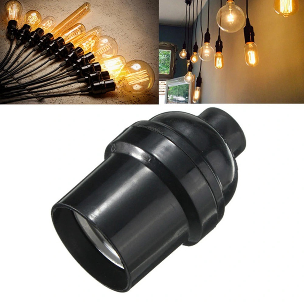 6pcs E26/E27 Screw Bulb Base Ceiling Lamp Holder Bulb Adapter Chandelier Accessories (Black)