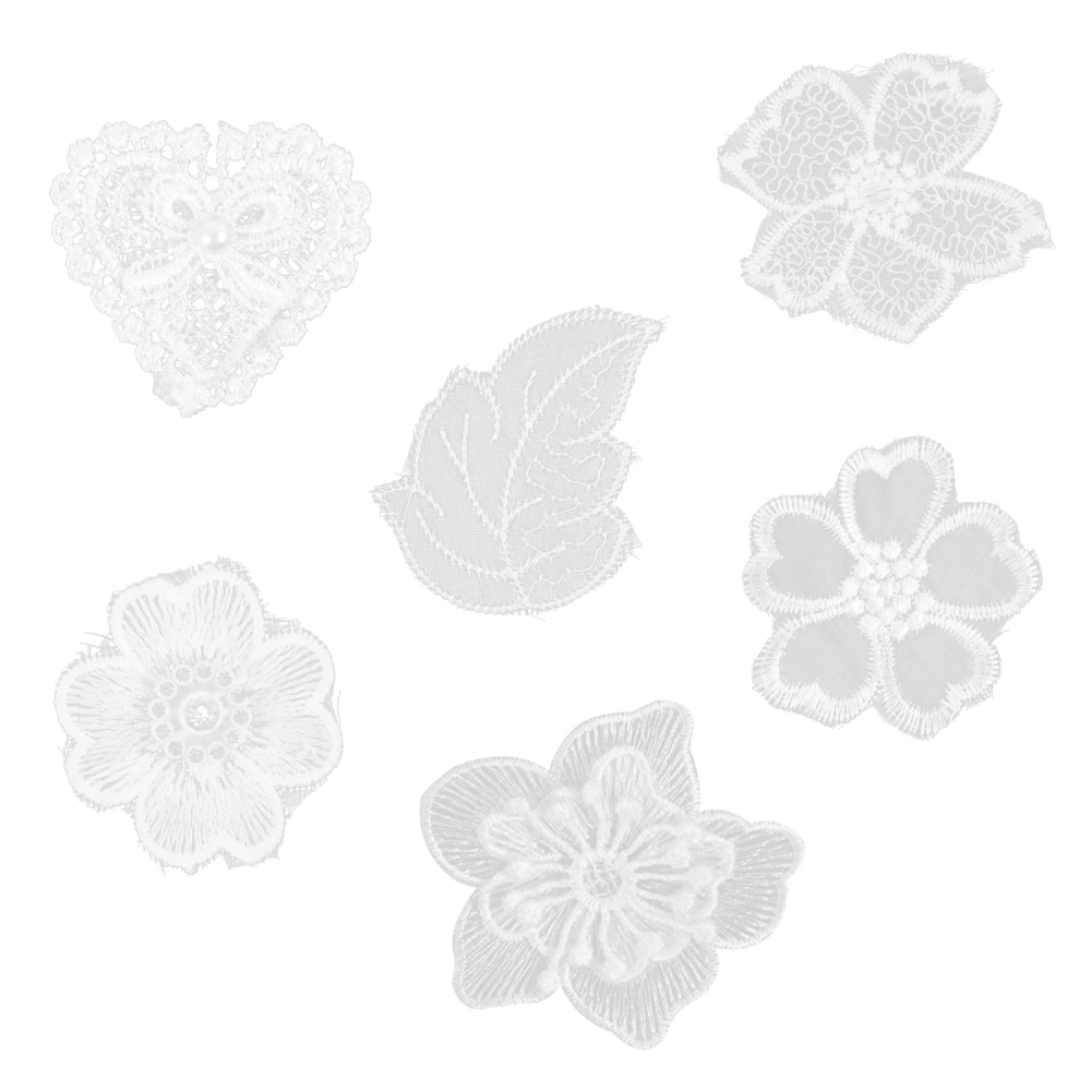 6pcs Pretty Lace Sewing Patch Stitch Patch Floral Patch DIY Accessory(Random Style)