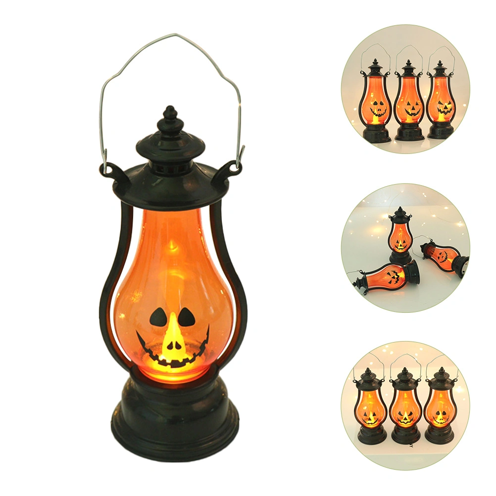 Halloween Pumpkin Lights with Handle Halloween Decoration Pumpkin Light Decorative Lantern