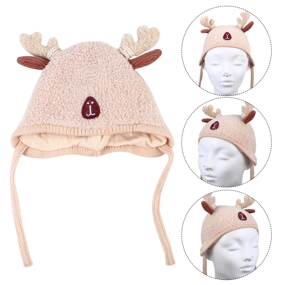 1Pc Winter Baby Plush Hat Christmas Reindeer Headgear Adorable Warm Kids