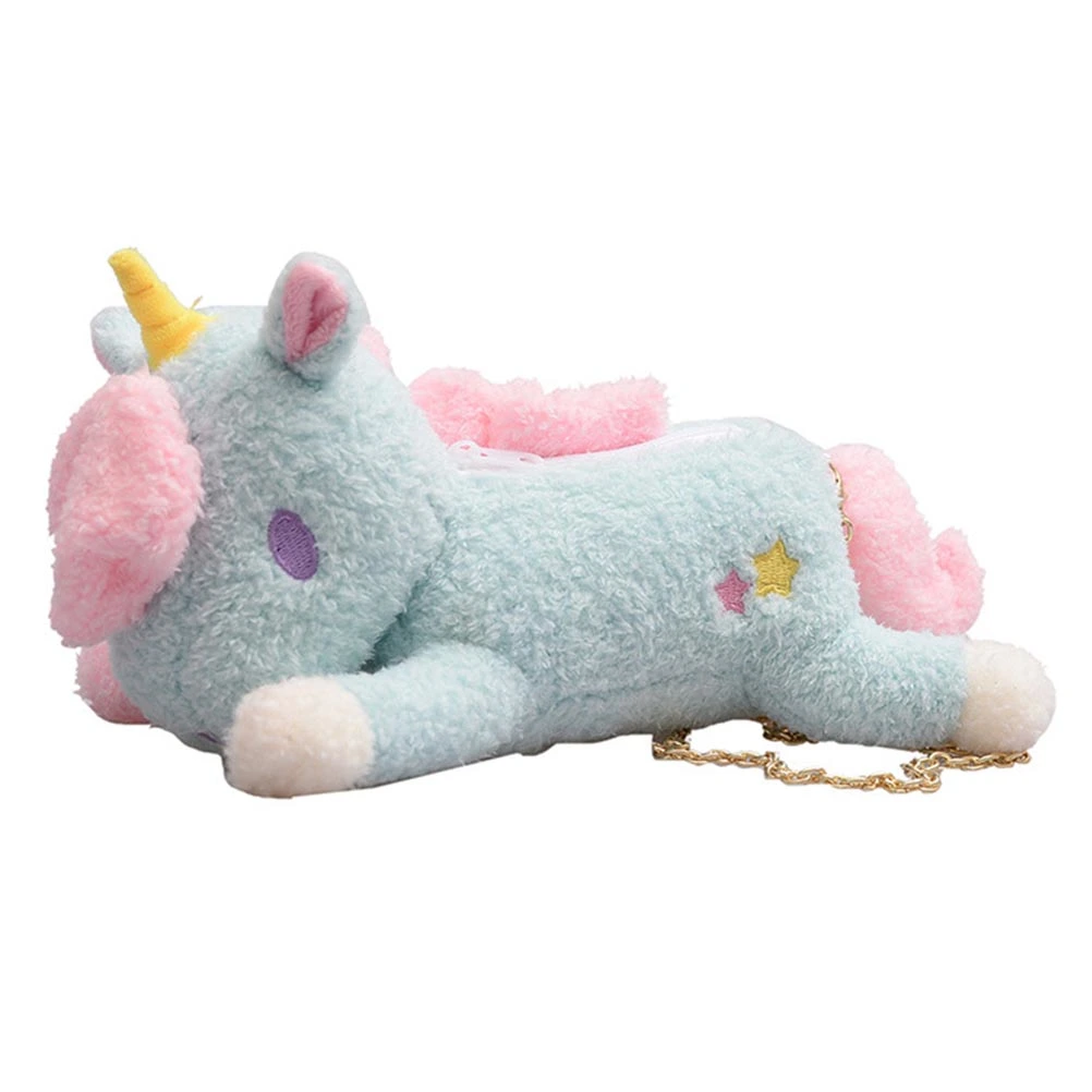 1pc Unicorn Crossbody Pouch Women Plush Pouch Mini Cartoon Shoulder Pouch