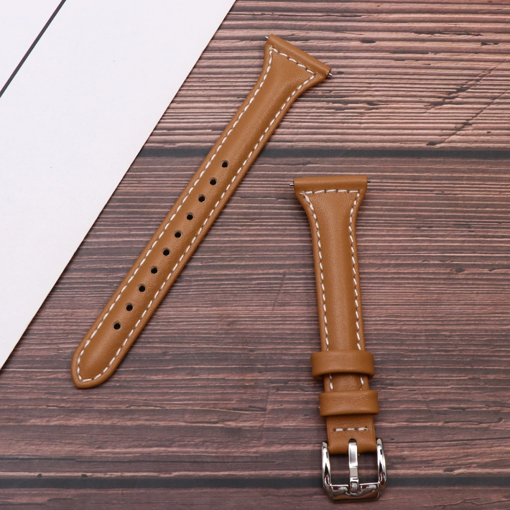 Exquisite Leather Watchband Creative Watch Strap Watch Replacement Band Watch Accessories Compatible for Galaxy (Coffee)