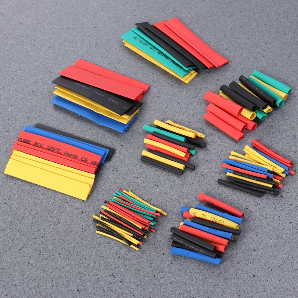 164pcs Heat Shrink Tubing Tube Sleeving Wrap Cables Wires Set (Mixed Color)