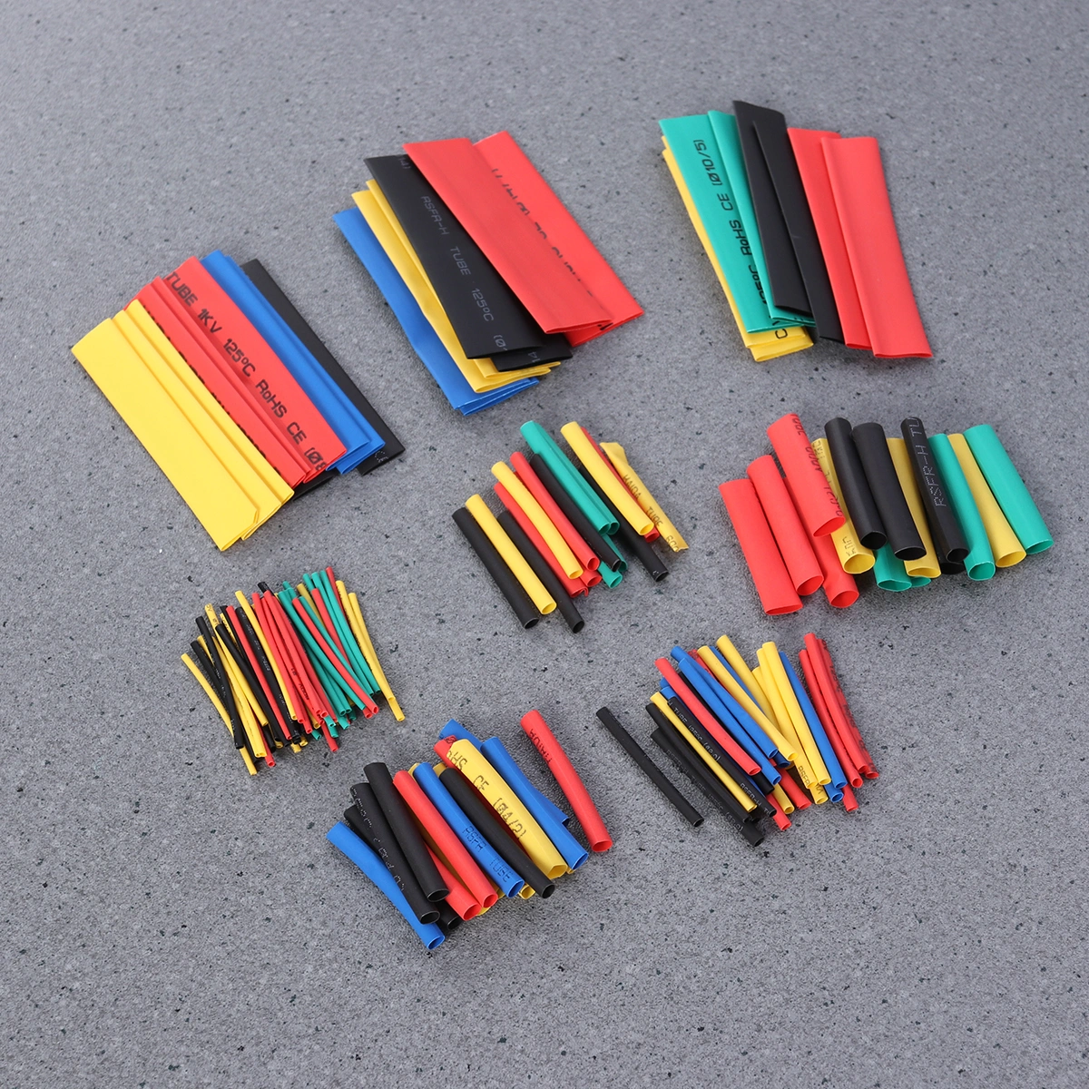 164pcs Heat Shrink Tubing Tube Sleeving Wrap Cables Wires Set (Mixed Color)