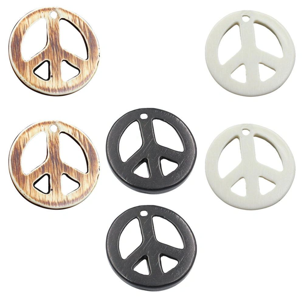 6Pcs Anti-war Peace Sign Necklace Vintage Necklace Retro Peace Sign Pendant