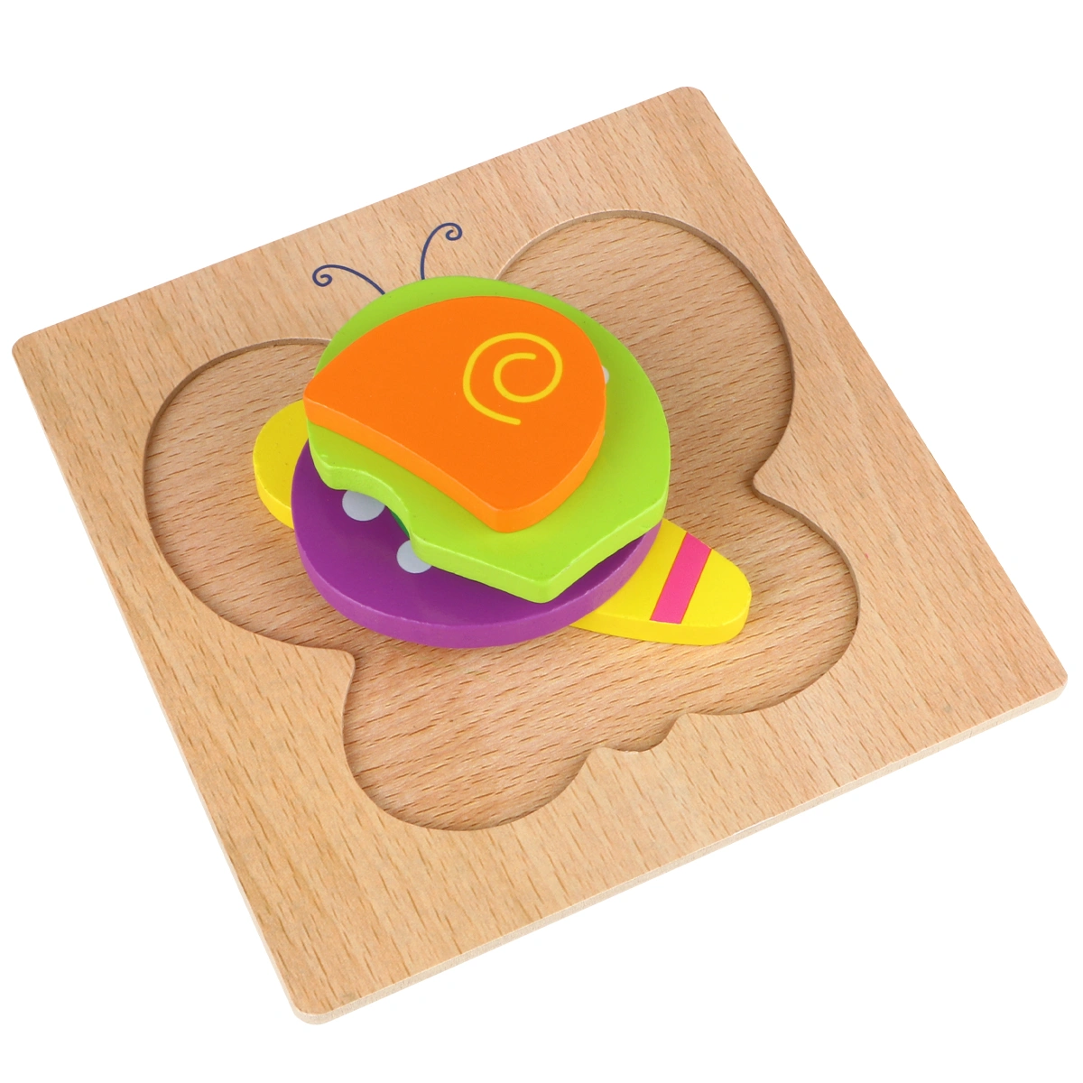 Shape Jigsaw Puzzle Multicolor 3D Wood Puzzle Toy Early Educational Toy for Toddler Baby Infant