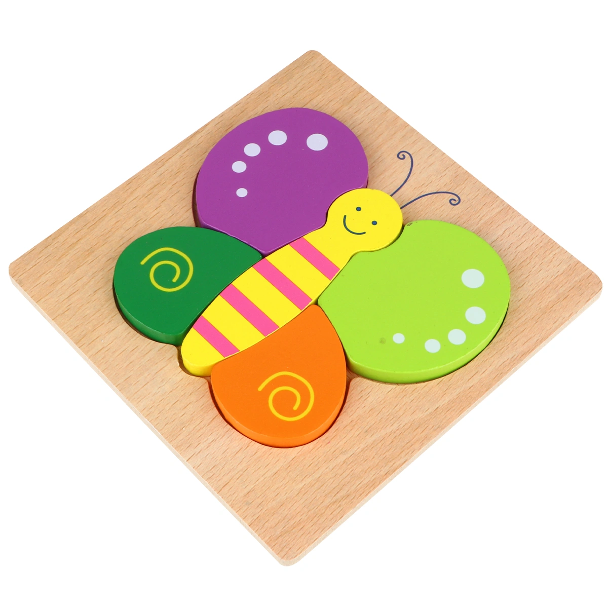 Shape Jigsaw Puzzle Multicolor 3D Wood Puzzle Toy Early Educational Toy for Toddler Baby Infant