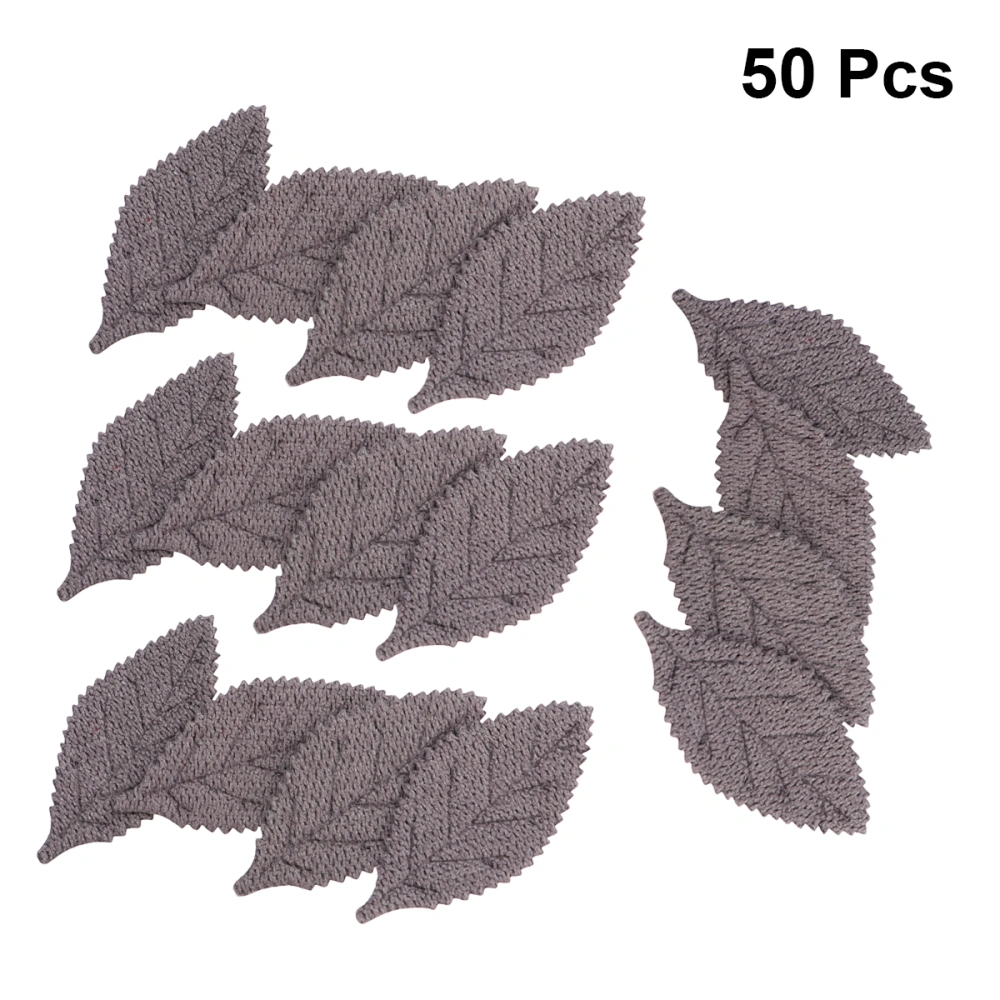 50pcs Simulation Leaf Shape Hair Clip Ornaments Accessories Hair Pin Props Creative Hair Barrettes DIY Accessory for Kids Girls (Grey)