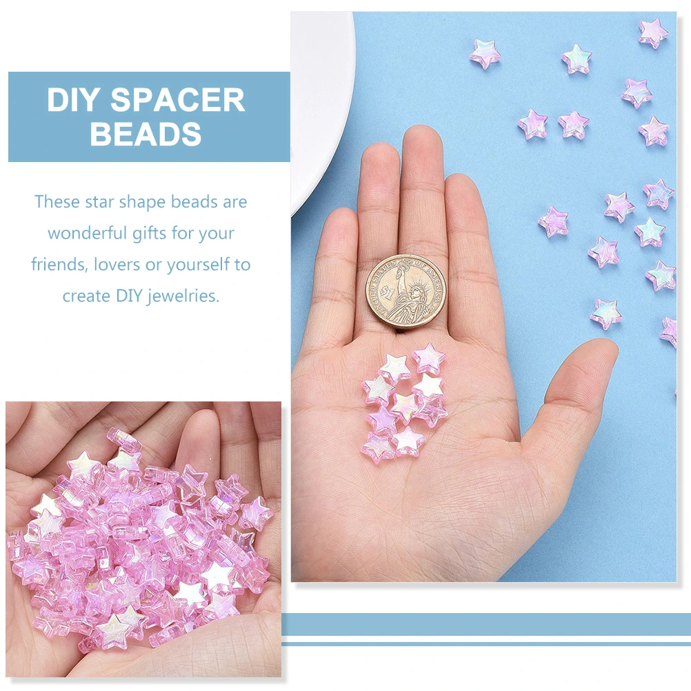 1 Bag Necklace Bracelet DIY Loose Beads Star Shaped Beads Jewelry Spacer Beads