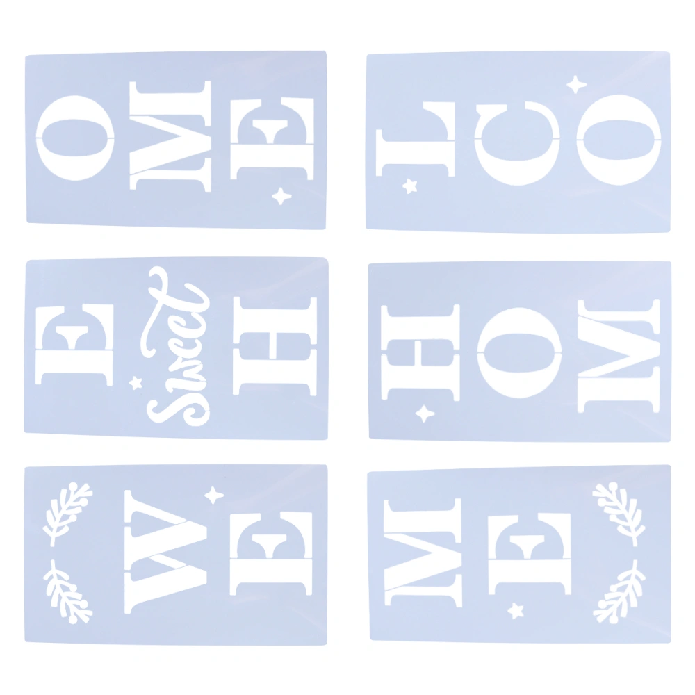 6pcs Welcome Home Painting Stencils Drawing Templates for Wood Doors Porch