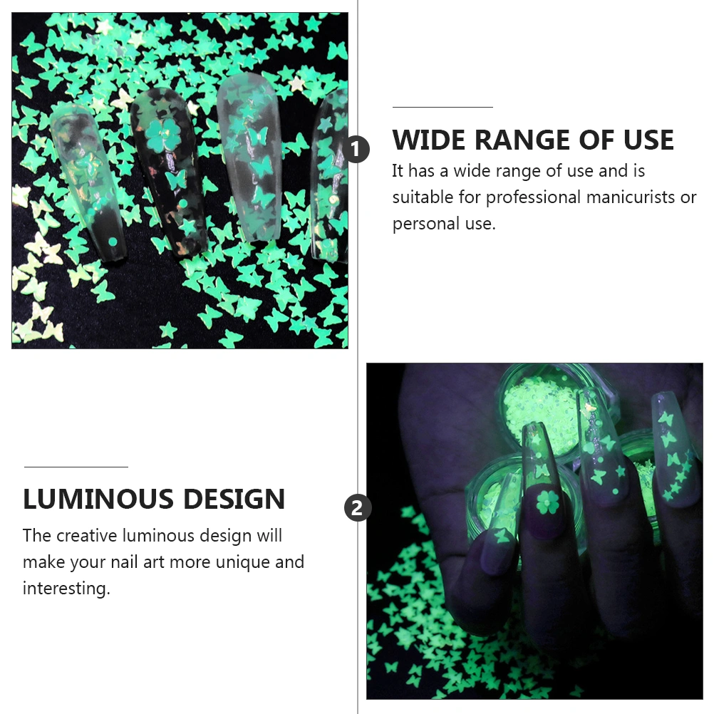 4 Boxes Manicure Sequin Decorations Luminous Sequins Nails Art Stickers