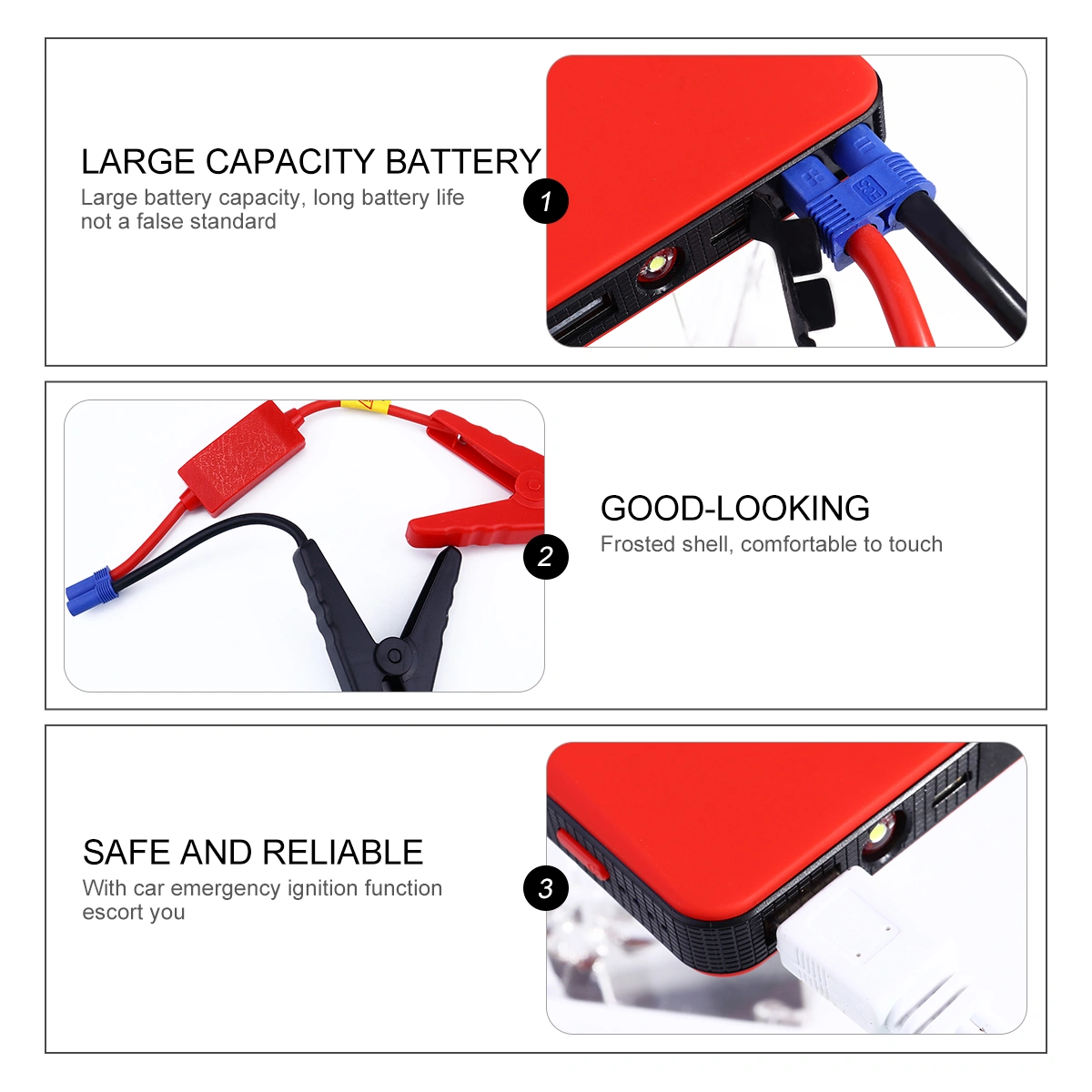 1pc Emergency Car Charger Multipurpose Vehicle Jump Starter Car Power Supply