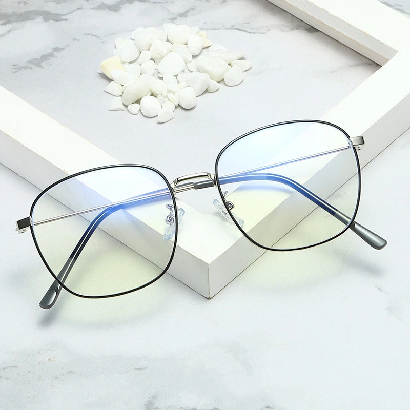 Men's Anti-blue Light Flat Without Degrees Color-changing Gold Wire Glasses