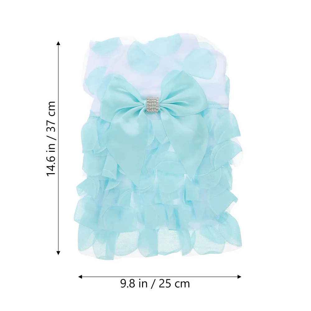 Sweet Puppy Dog Multilayer Dress Pet Dog Lace Bowknot Tutu Dress Charming Cozy Clothing for Dog Cat (Sky-blue-M)