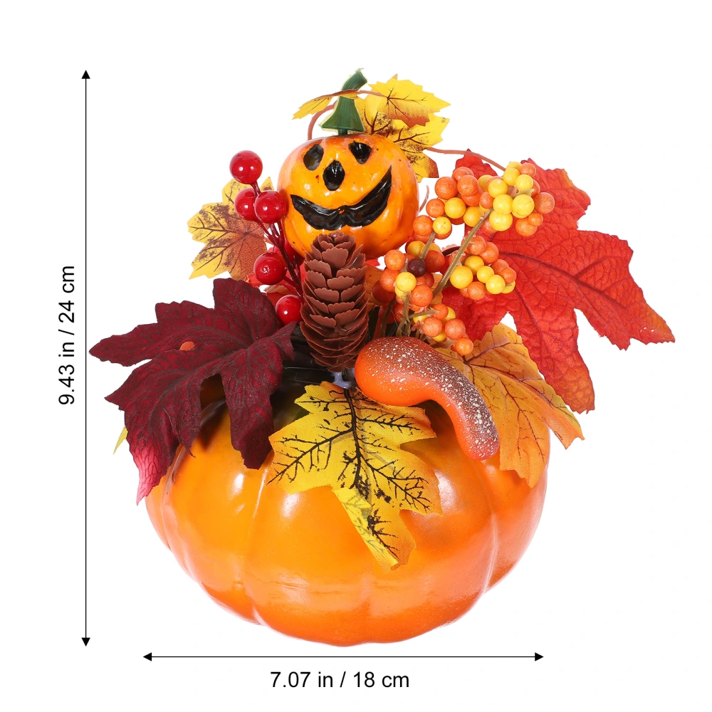 Artificial Pumpkins Maple Leaves Decor Fake Pumpkins Props for Halloween Thanksgiving