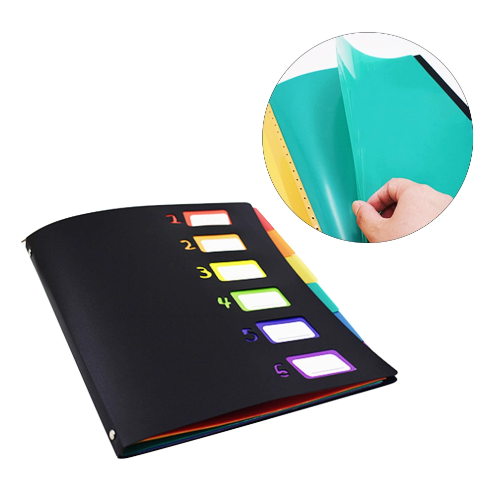 1pc A4 Rainbow Color Plastic Expanding File Folder Accordion Folder Paper Document Organizer for Office Students Use