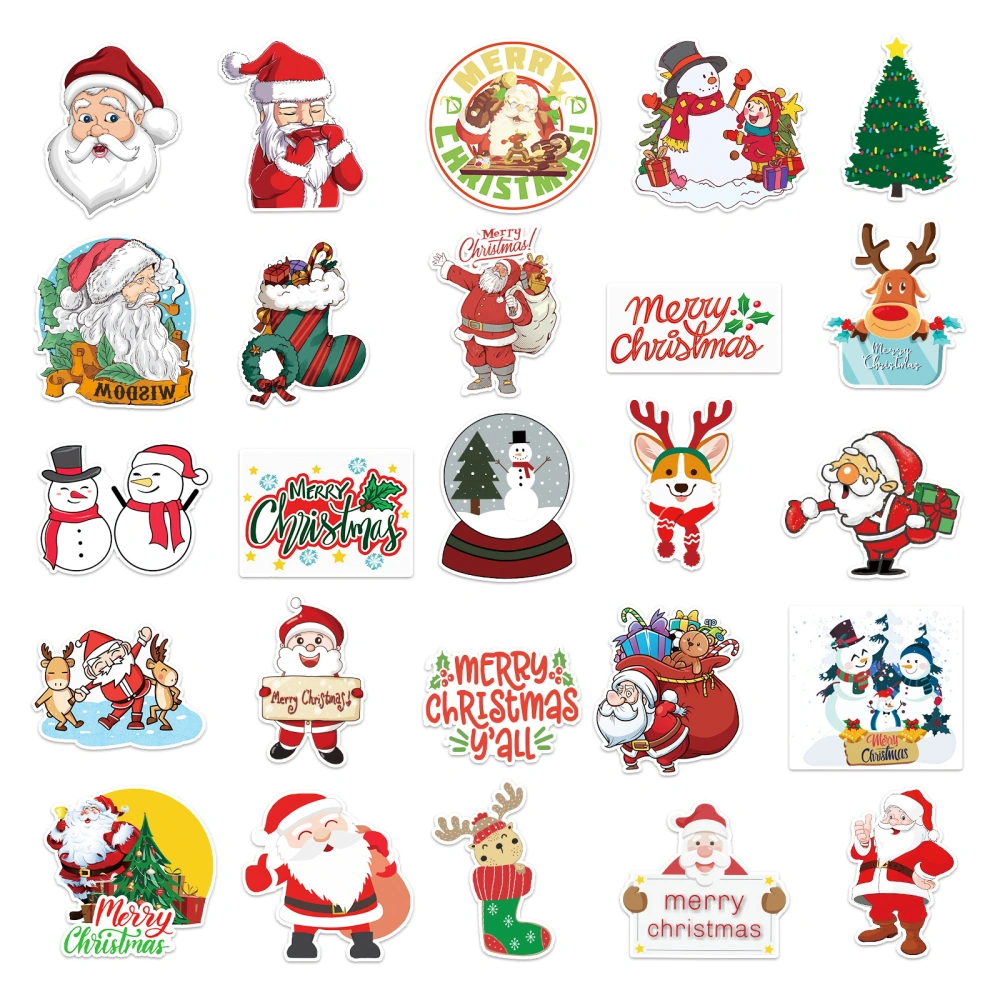 100pcs Christmas Theme DIY Decal Waterproof Stickers Decorative Suitcase Paster