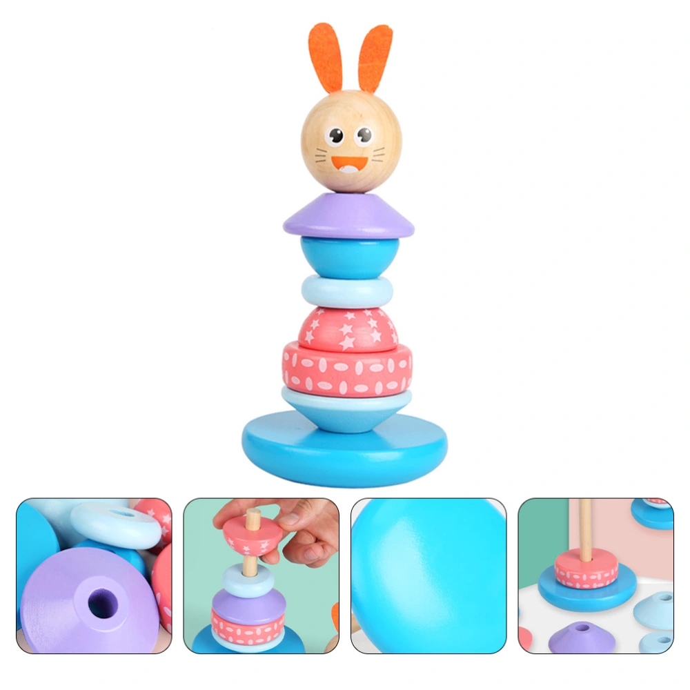 1Pc Rabbit Shaped Stackable Tumbler Creative Building Block Kids Education Toy