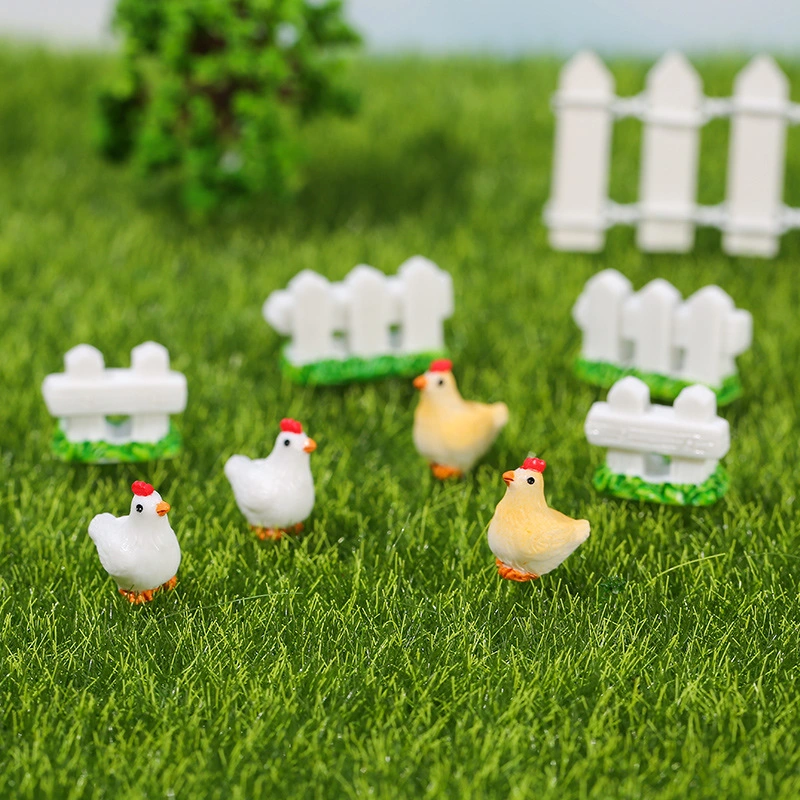 1 Set Chicken Figurine Micro Landscape Adornment Chicken Statue Chicken Adornment