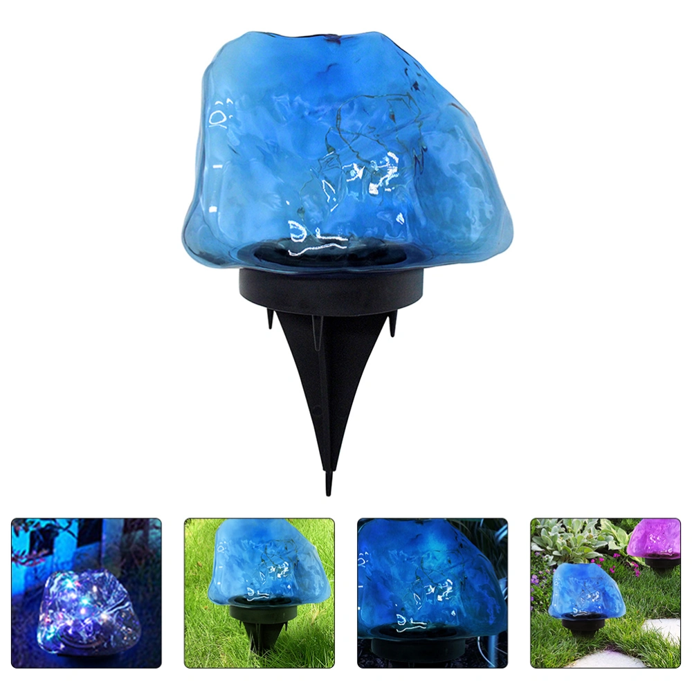 1pc Solar Garden Stone Light Outdoor Landscape Plug-in Ground Light Buried Light