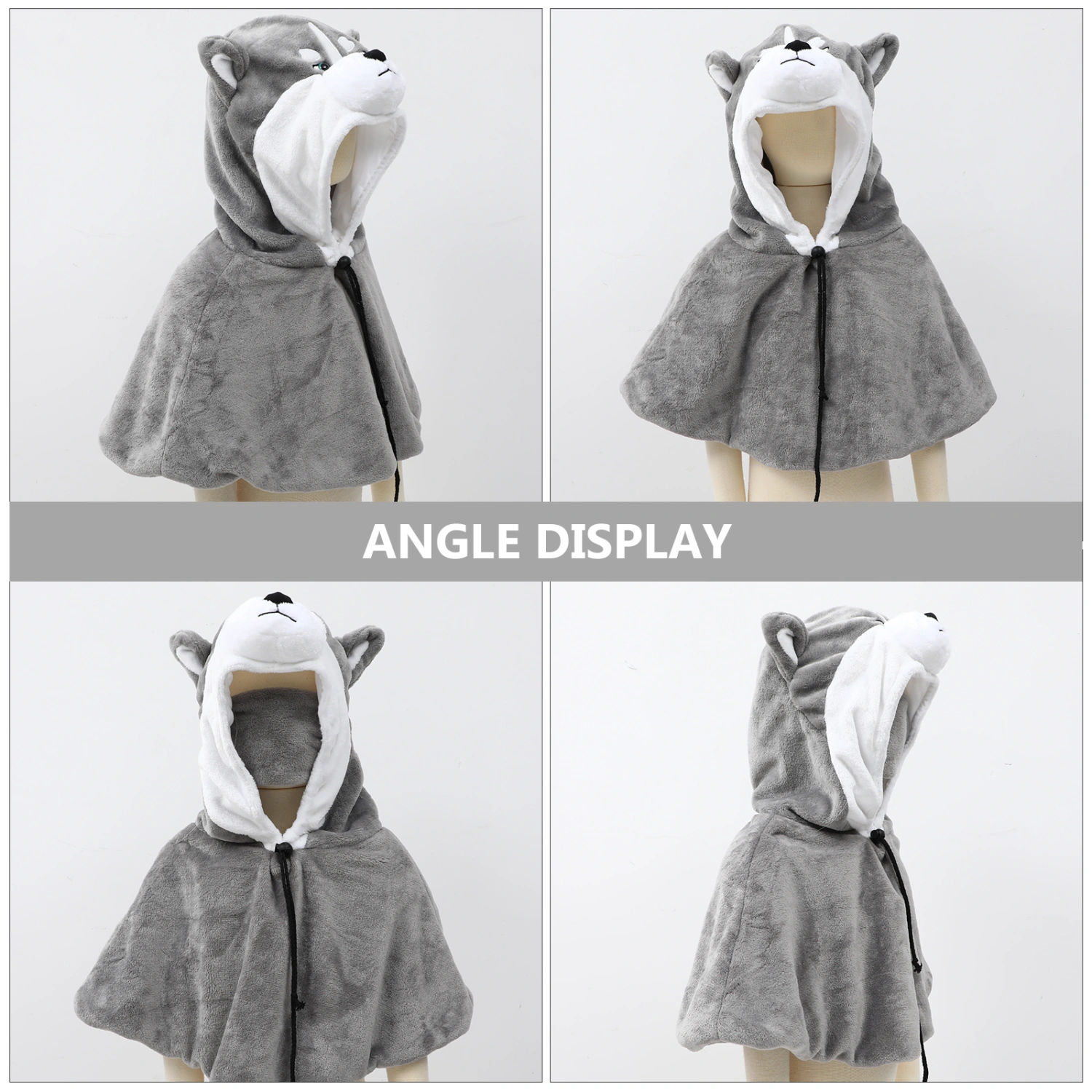 1pc Adorable Baby Hooded Cape Plush Winter Toddler Hooded Outwear Cape Coat
