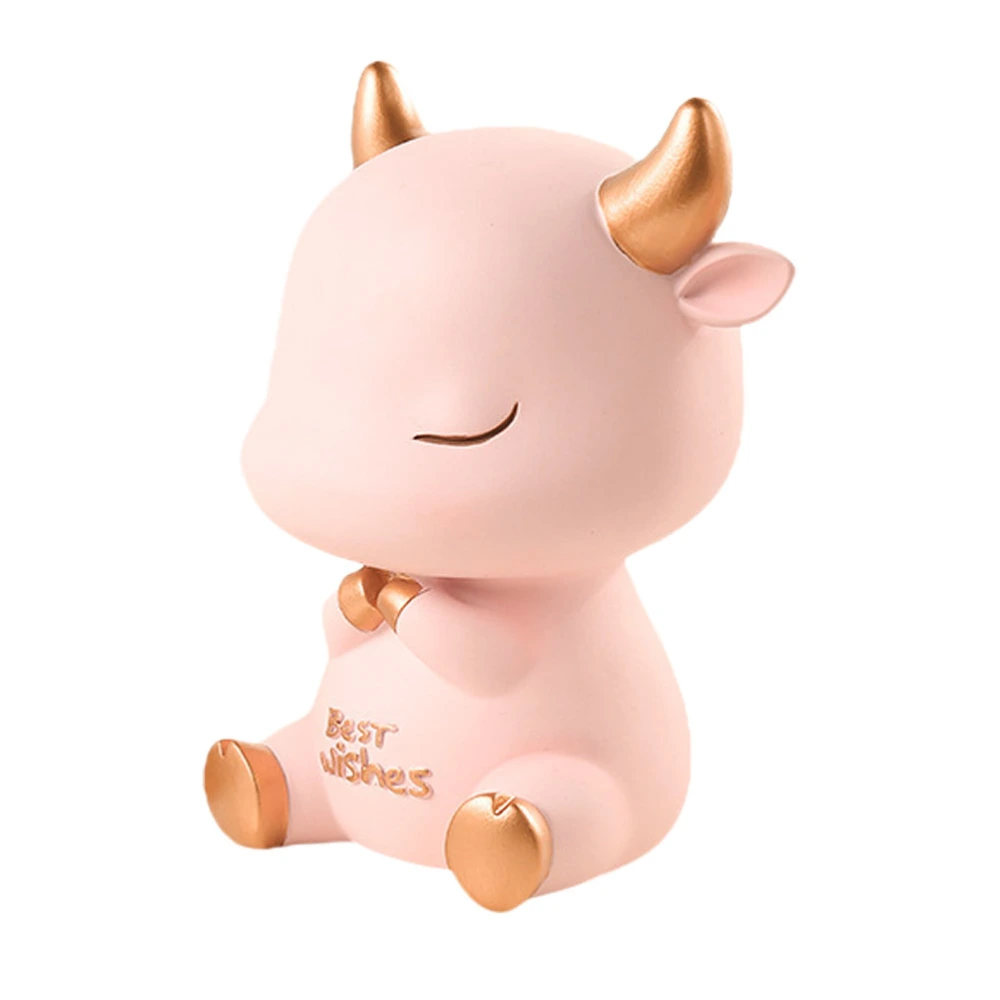 1pc Lovely Calf Desktop Adornment Zodiac Cow Year Decoration Calf Figurine Decor