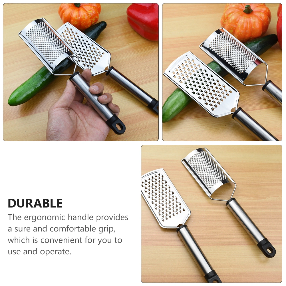 2Pcs Vegetable Graters Carrot Graters Multifunctional Garlic Graters (Silver)