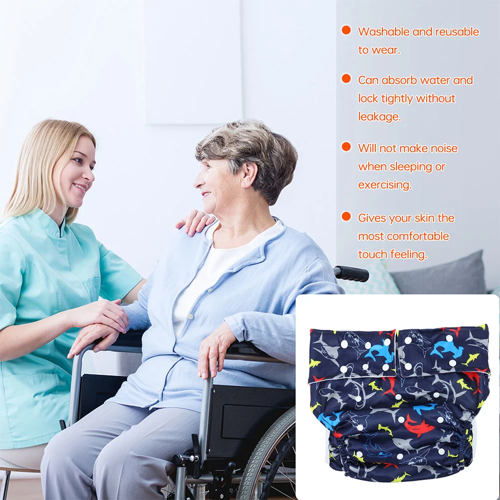 2pcs Incontinence Diapers Breathable Adult Pants Washable Elderly Diapers