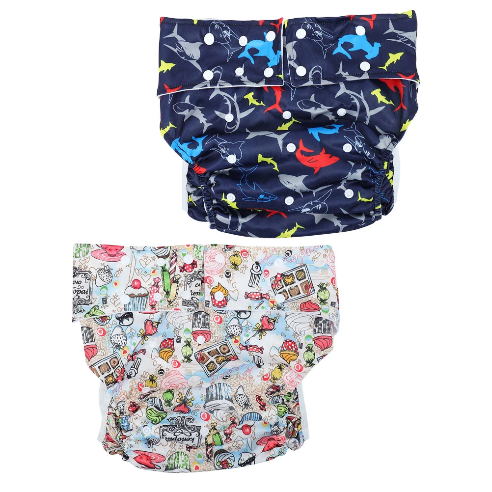 2pcs Incontinence Diapers Breathable Adult Pants Washable Elderly Diapers