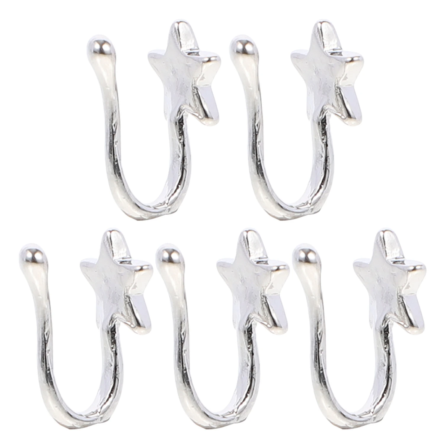 5pcs Star Nose Ring No Piercing Nose Clip Alloy Nose Cuff Fashion Nose Jewelry