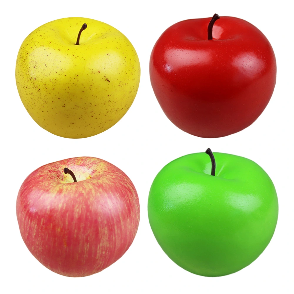 4 Pcs Simulation Apples Model Ornament Realistic Apples Model Fruit Model Ornament