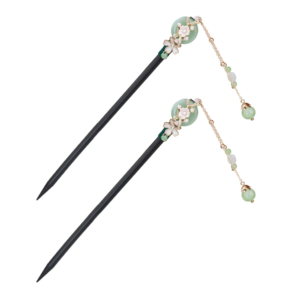 2pcs Chinese Style Hair Chopstick Hair Bun Holder Flower Hairpin Chopstick