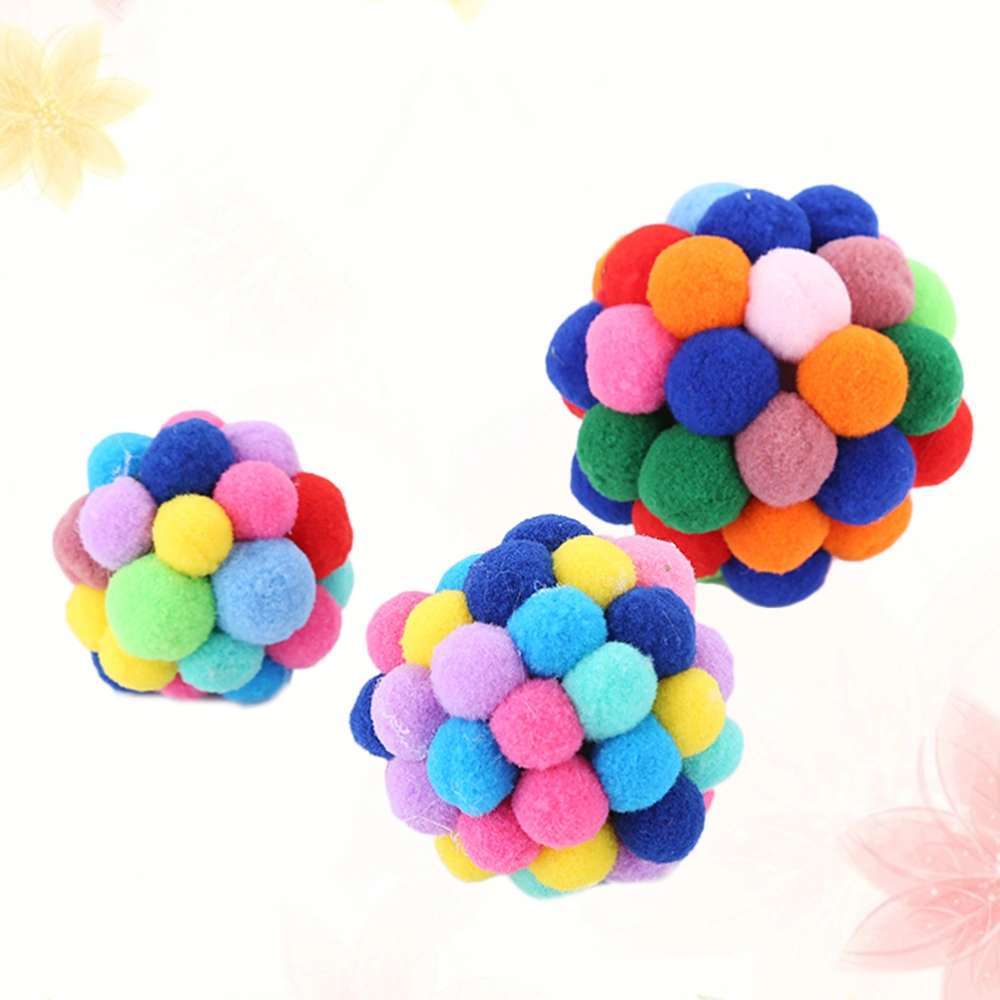 Bell Toys Bouncy Ball for Cats Colorful Plastic Bell Balls Pounce Chase Ball Toys Size M (Random Color)