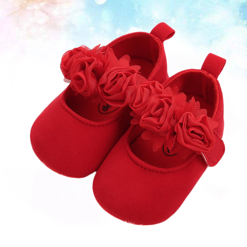 1 Pair of 11cm Quality Dancing Shoes Drawstring Ballet Dance Shoes Sole Dance Shoes for Baby Kids (Red)