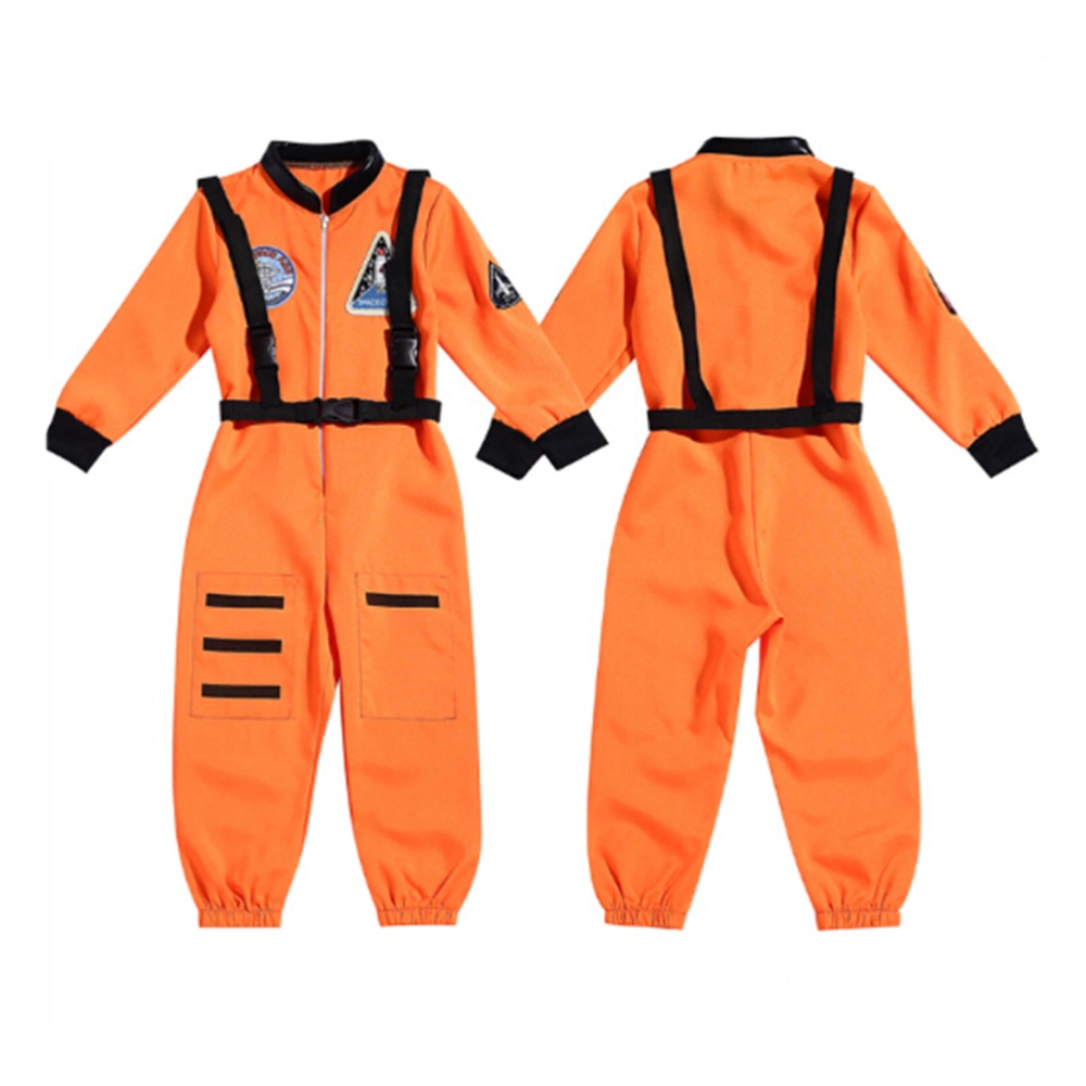 Halloween Boy's Astronaut Jumpsuit Child Astronaut Costume Children's Day Cosplay Fancy Dress (Yellow XL)