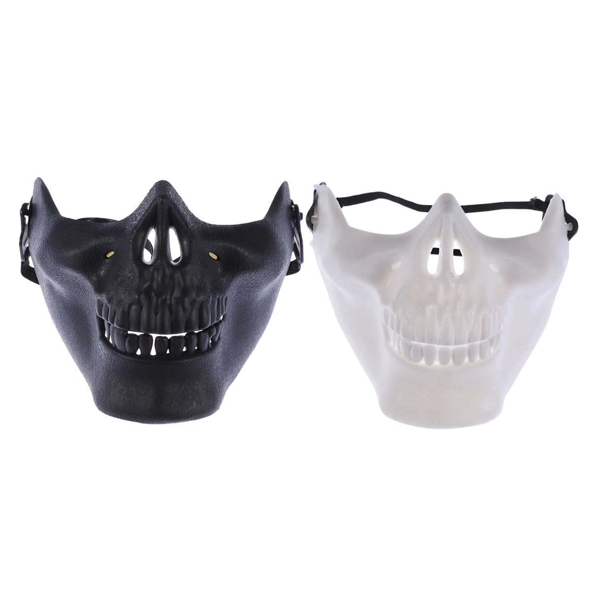 2 Pcs Skeleton Mask Full Face Mask Skull Shaped Face Protector Halloween Mask for Cosplay Masquerade Party (Black and White)