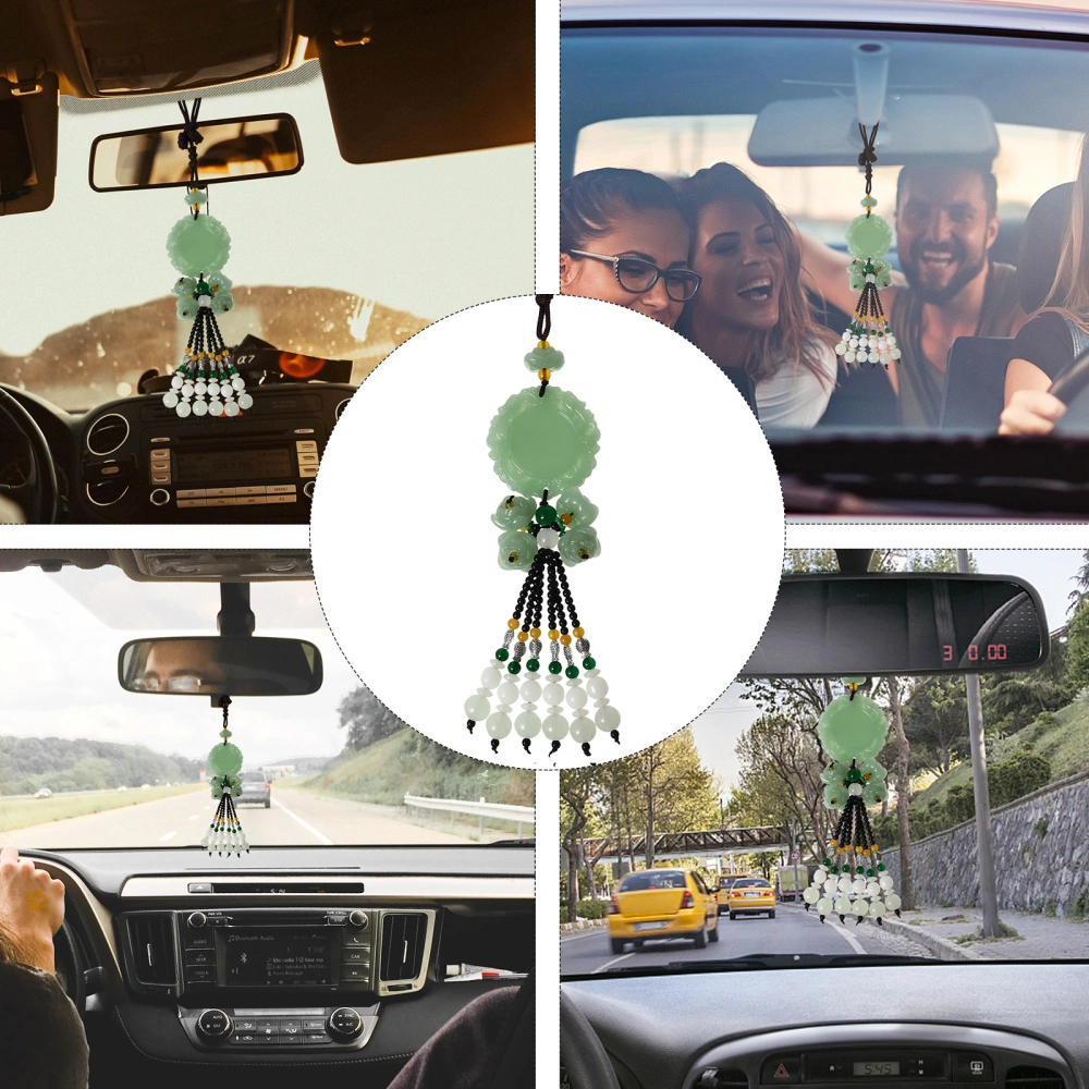 Car Pendant Bag Jade Pendant Key Hanging Decor Car Rearview Mirror Pendant