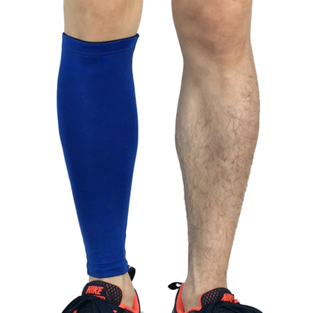 Calf Compression Leg Sleeve Leg Protector Knee Support for Running Hiking Outdoor Sports Activities - Size L (Blue)