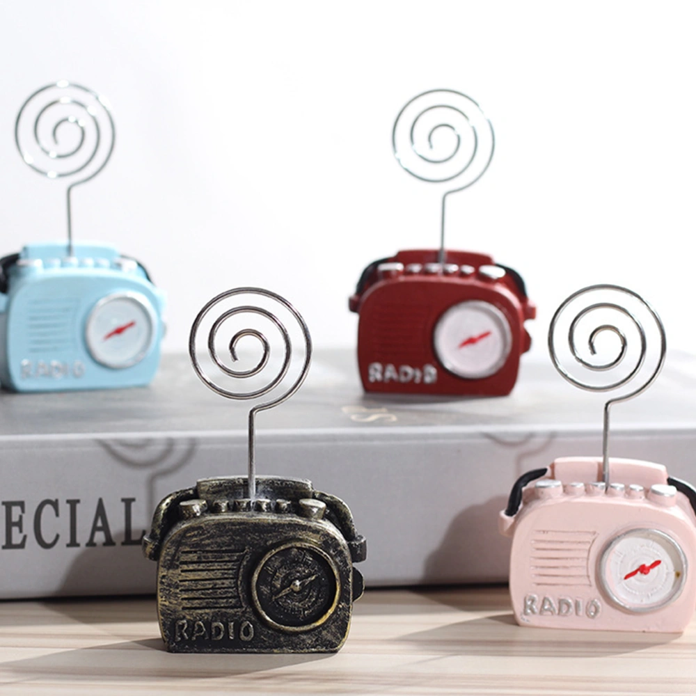 1Pc Retro Phone Radio Shape Message Holder Note Photo Clip Student Desktop Decor