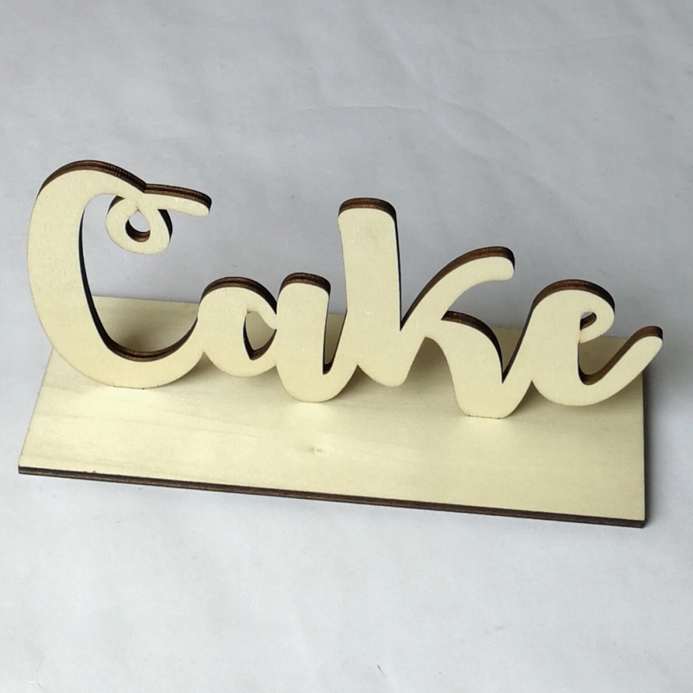 Wedding Decor Wood Large Wooden DIY Cake Cupcake Sign Decorations Ornaments