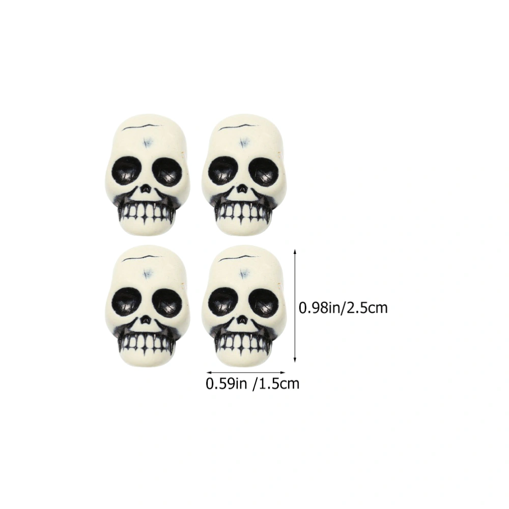 25Pcs Halloween Small Skull Head Figurine Resin Skull Head Craft Horror Tiny Skull Head Decor