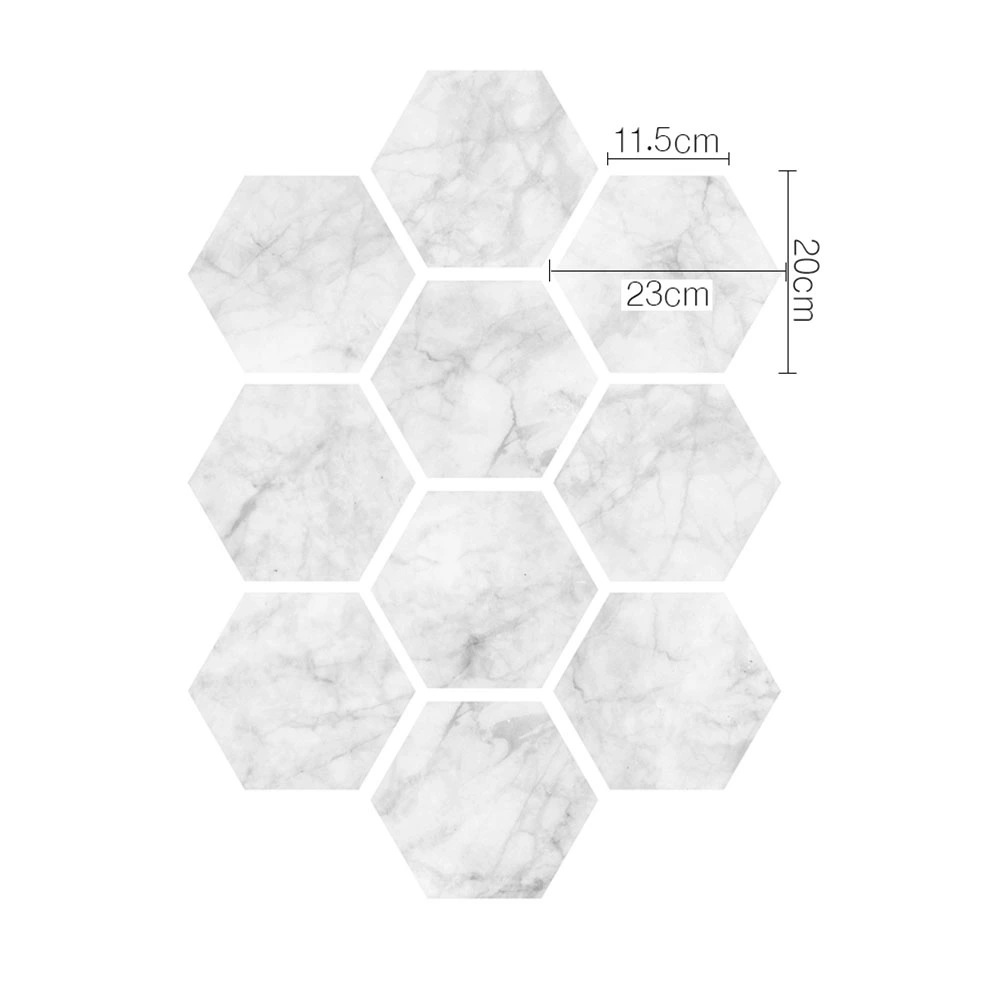 Three Dimensional Tiles Sticker Self Adhesive Tile Paste Waterproof Floor Paste Non-slip Wall Tile for Home Bathroom Living Room Kitchen (White)
