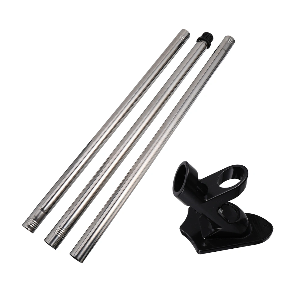 1 Set Stainless Steel Wall Mount Flag Pole Rustproof Flagpole for Porch Yard