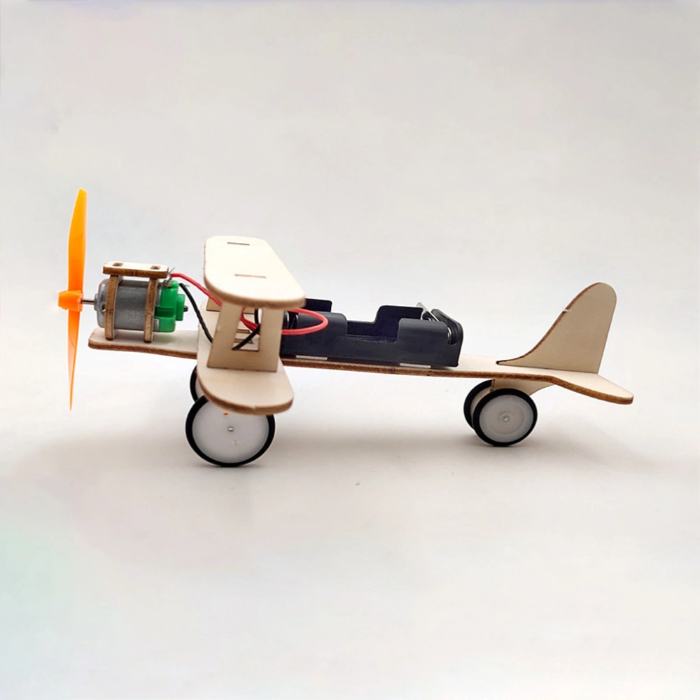 1 Set Experiment DIY Wooden Airplane Toy Educational Assembly Wood Plane Model